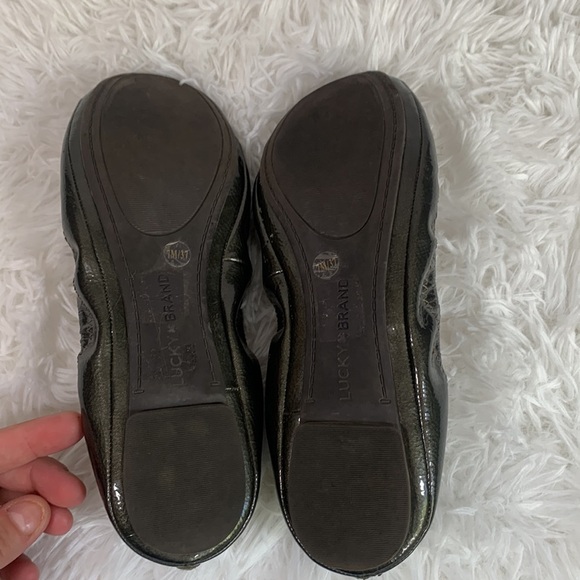 Lucky Brand Shiny Dark Grey Ballet Flats - Picture 6 of 6